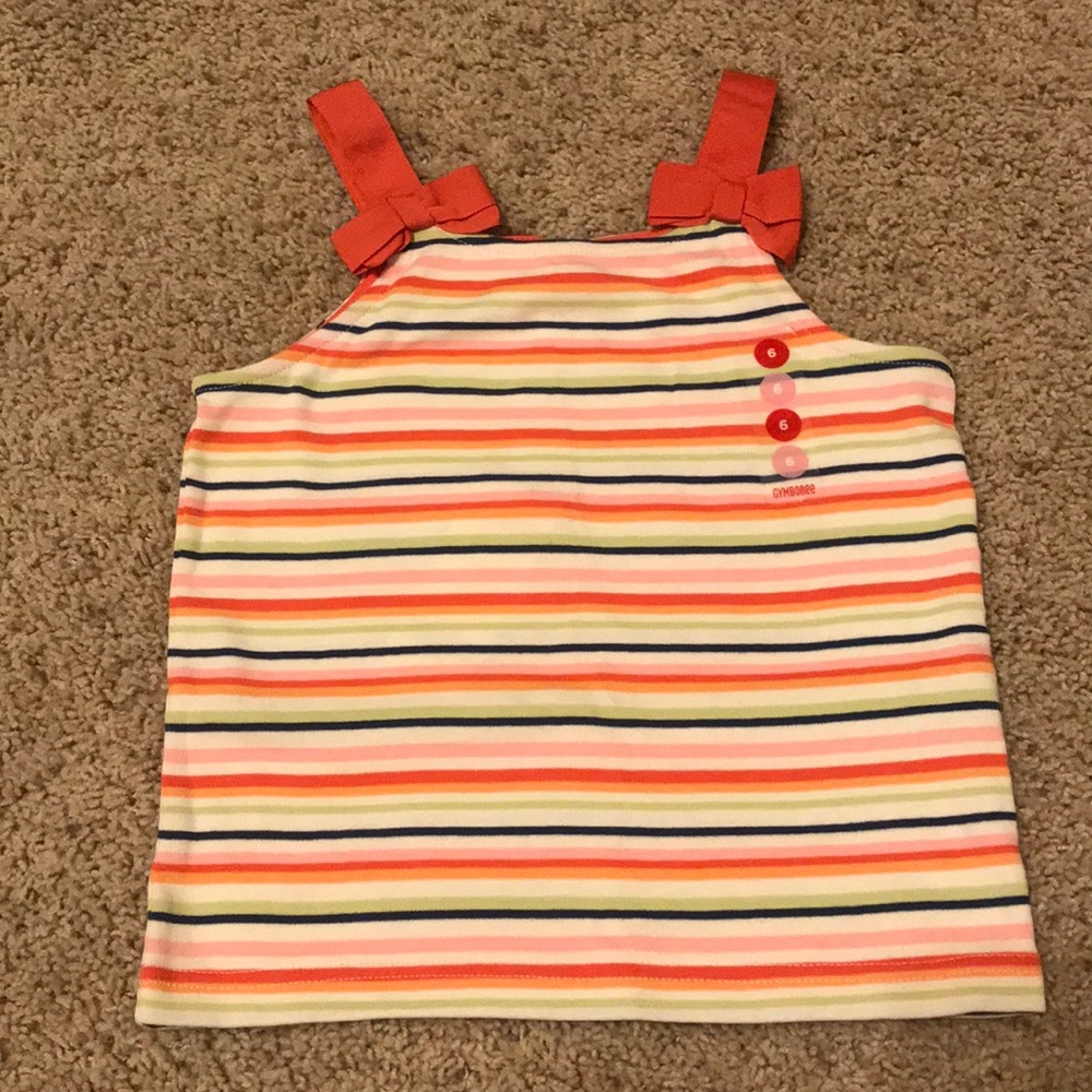 Stripes Gymboree tank top w/ ribbon and bow straps